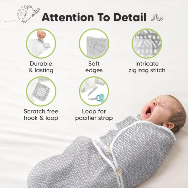 KeaBabies 3-Pack Organic Baby Swaddle Sleep Sacks - Swaddles for Newborns, Infant 0-3 Months, Baby Girls, Boys, Soft & Snug Newborn Sleep Sack, Nursery Swaddling Blankets (Nordic) - Image 9