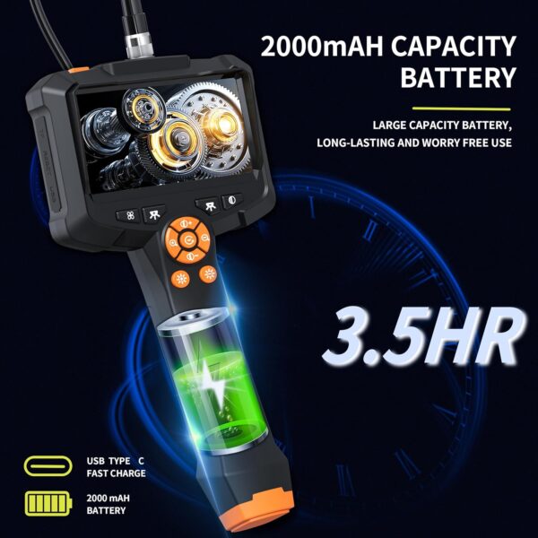 Endoscope Camera with Light, 1080P HD Borescope with 8 Adjustable Lights, 4.3" Endoscope with 16.4ft Semi-Rigid Snake Camera, IP67 Waterproof Borescopese for Sewer, Cool Gadgets & Tools for Men - Image 4