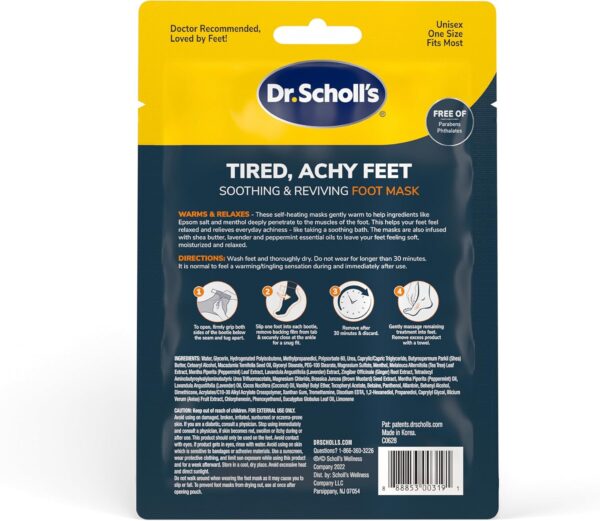 Dr. Scholl's® Tired, Achy Feet Soothing & Reviving Foot Mask, 3 Pair, Warming Booties - Image 8