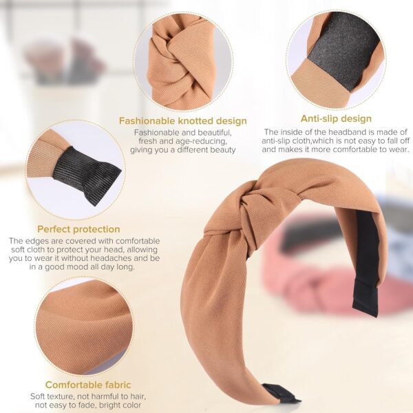 Headbands for Women Girls - 6PCS Stylish Top Knotted Headbands - Knotted Headband for Women - Head Bands Wide Hairband Hair Accessories - Image 4