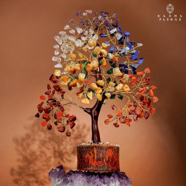 Crystal Tree of Life 7 Chakra Healing Crystal Trees for Home Decor, Office Desk Decor, Living Room Decor, Handmade Bonsai Trees for Positive Energy, Money, Good Luck Birthday Gifts for Women, Mom - Image 8