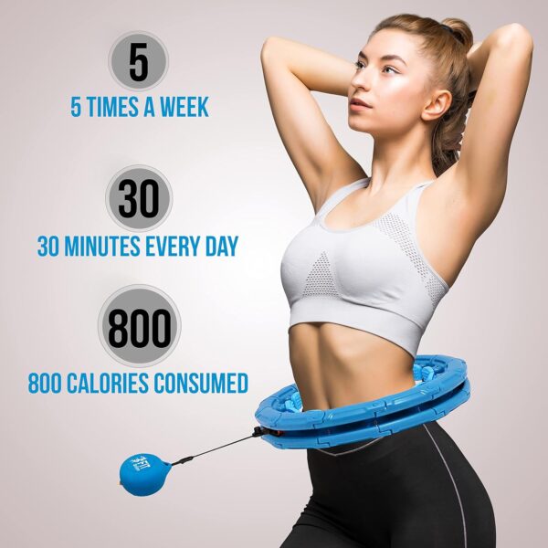 Infinity Weighted Hula Fit Hoop for Adult Weight Loss, 2 in 1 Smart Fitness Exercise Hoop for Women Abs Workout, Fit on Form 24/28/32 Detachable Knots - Image 6