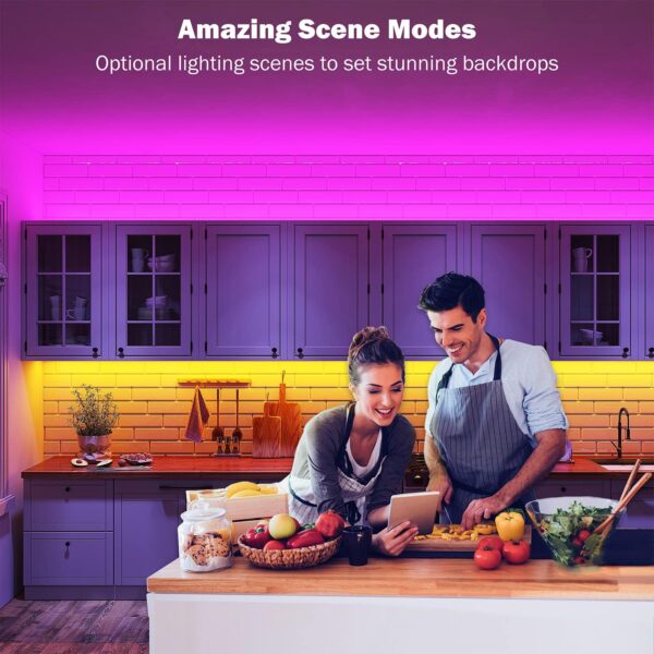 Led Lights for Bedroom 100 ft (2 Rolls of 50ft) Music Sync Color Changing RGB Led Strip Lights with Remote App Control Bluetooth Led Strip, Lights for Room Home Kitchen Party Decor - Image 7