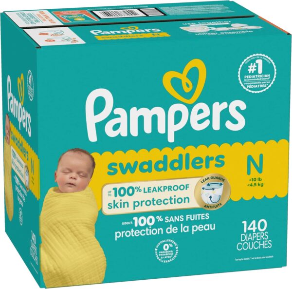 Pampers Baby Diapers - Swaddlers - Size 0, 140 Count, Ultra Absorbent Disposable Newborn Diaper - Image 15