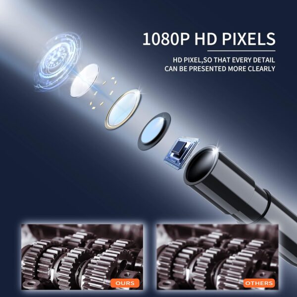 Endoscope Camera with Light, 1080P HD Borescope with 8 Adjustable Lights, 4.3" Endoscope with 16.4ft Semi-Rigid Snake Camera, IP67 Waterproof Borescopese for Sewer, Cool Gadgets & Tools for Men - Image 6