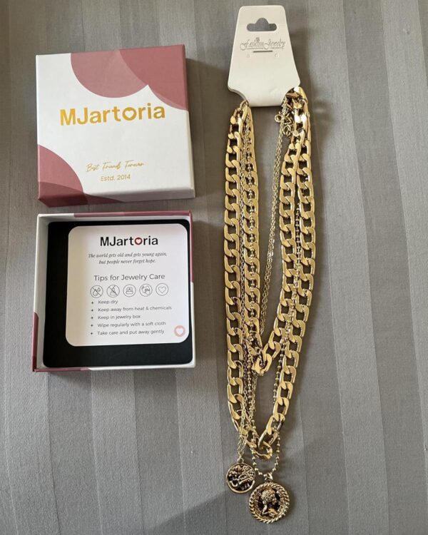 MJartoria Gold Layered Necklaces for Women Trendy Retro Coin Pendant Necklace Dainty Chunky Chain Choker Necklaces for Jewelry Birthday Gifts - Image 7
