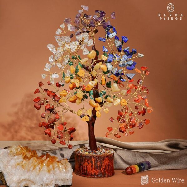 Crystal Tree of Life 7 Chakra Healing Crystal Trees for Home Decor, Office Desk Decor, Living Room Decor, Handmade Bonsai Trees for Positive Energy, Money, Good Luck Birthday Gifts for Women, Mom - Image 6