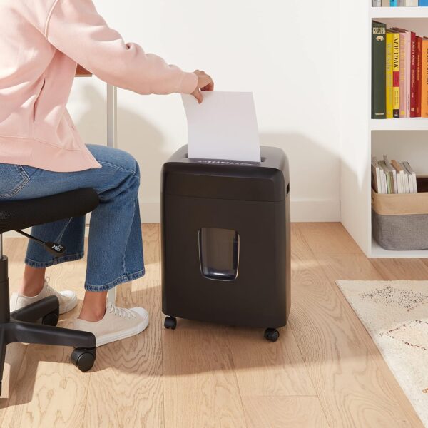 Amazon Basics 15 Sheet - New model Cross Cut Paper and Credit Card CD Shredder With 6 Gallon Bin, Black - Image 10
