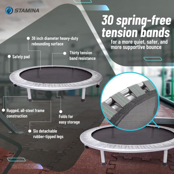 Stamina Mini Fitness Trampoline w/Smart Workout App - Image 6