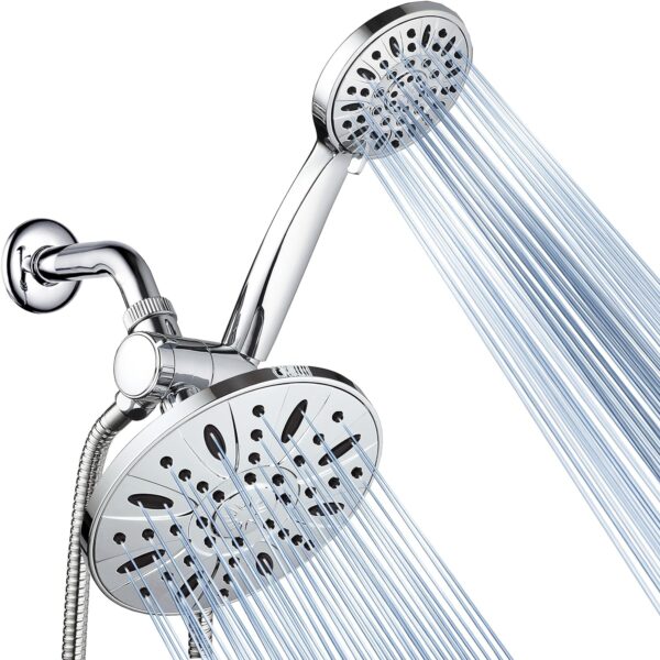 AquaDance 7" Premium High Pressure 3-Way Rainfall Combo Combines The Best of Both Worlds-Enjoy Luxurious Rain Showerhead and 6-Setting Hand Held Shower Separately or Together, Chrome - Image 2