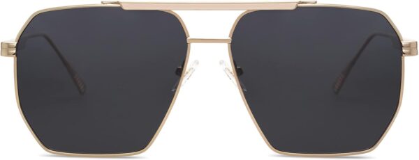 SOJOS Retro Oversized Square Polarized Sunglasses for Women Men Vintage Shades Classic Large Metal Sun Glasses - Image 4