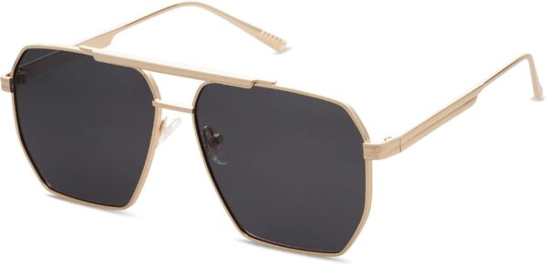 SOJOS Retro Oversized Square Polarized Sunglasses for Women Men Vintage Shades Classic Large Metal Sun Glasses - Image 2