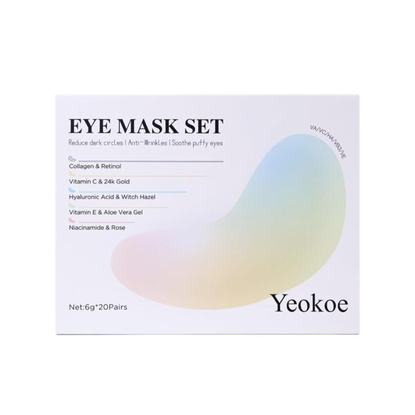 Under Eye Patches for Dark Circles,Eye Mask for Puffy Eyes With Collagen,Retinol,Vitmin C,Hyaluronic Acid and Niacinamide Face Masks Skincare Spa Gifts for Woman 20Pairs - Image 9