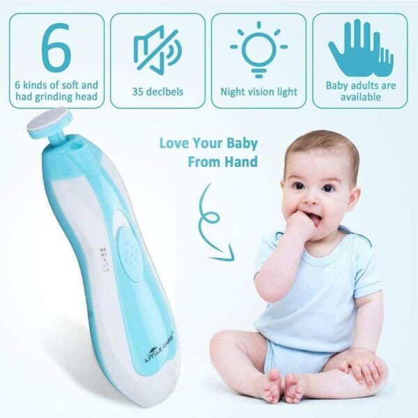 Baby Nail Trimmer Electric,Baby Nail Clippers, 6 in 1 Baby Nail File,Nail File Baby Grooming Kit Manicure Set for Toddler or Adults - Image 9