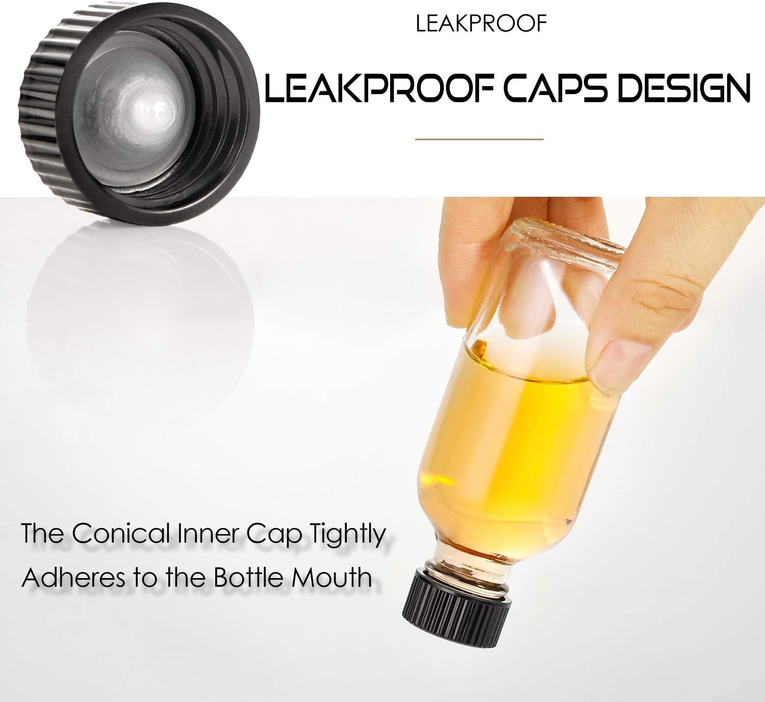 12 Pack, 2 oz Small Clear Glass Bottles w/Lid & 3 Funnels - 60ml Boston Shot Bottles for Health, Immunity, Potion, Wellness, Sample, Ginger, Juice - Mini Personal Care & Beauty Travel Bottle - Image 4