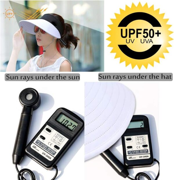 Sun Visor Hats Women Large Brim Summer UV Protection Beach Cap - Image 6