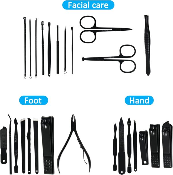 Manicure Set Professional Nail Clipper Kit-26 Pieces Stainless Steel Manicure Kit,nail Care Tools with Luxurious Travel Case - Image 4