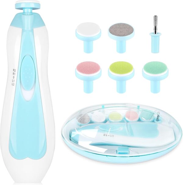 Baby Nail Trimmer Electric,Baby Nail Clippers, 6 in 1 Baby Nail File,Nail File Baby Grooming Kit Manicure Set for Toddler or Adults - Image 2