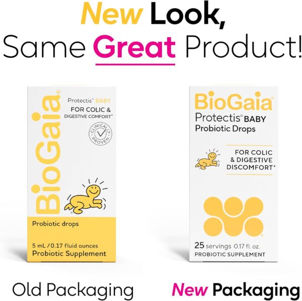 BioGaia Protectis Baby Probiotic Drops | Baby Essentials for Colic & Gas Relief | Safe for Newborns | Ease Crying, Fussing, Colic, Gas, Spit-ups & Constipation | No Dairy, Soy & Gluten | 5mL - Image 3