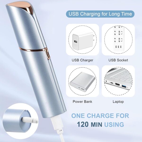 Facial Hair Removal for Women, Electric Painless Facial Hair Remover for Face, Lip, Chin with USB Rechargeable - Image 4