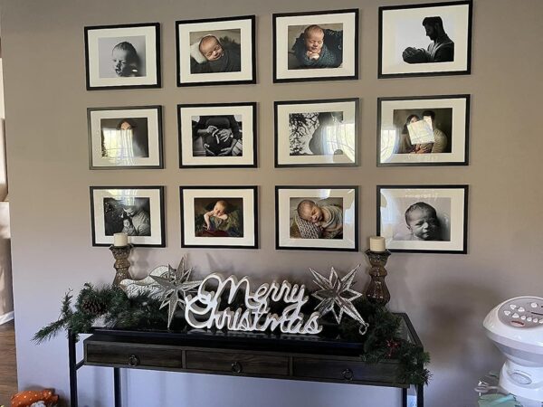 upsimples 11x14 Picture Frame Set of 5, Display Pictures 8x10 with Mat or 11x14 Without Mat, Wall Gallery Photo Frames, Black - Image 8