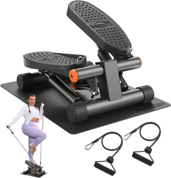 Niceday Steppers for Exercise, Mini Stair Stepper with Resistance Bands at Home Workout Equipment with 300LBS Loading Capacity, Hydraulic Fitness Stepper with LCD Monitor - Image 2