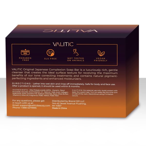 VALITIC Kojic Acid Dark Spot Remover Soap Bars with Vitamin C, Retinol, Collagen, Turmeric - Original Japanese Complex Infused with Hyaluronic Acid, Vitamin E, Shea Butter, Castile Olive Oil (3 Pack) - Image 4