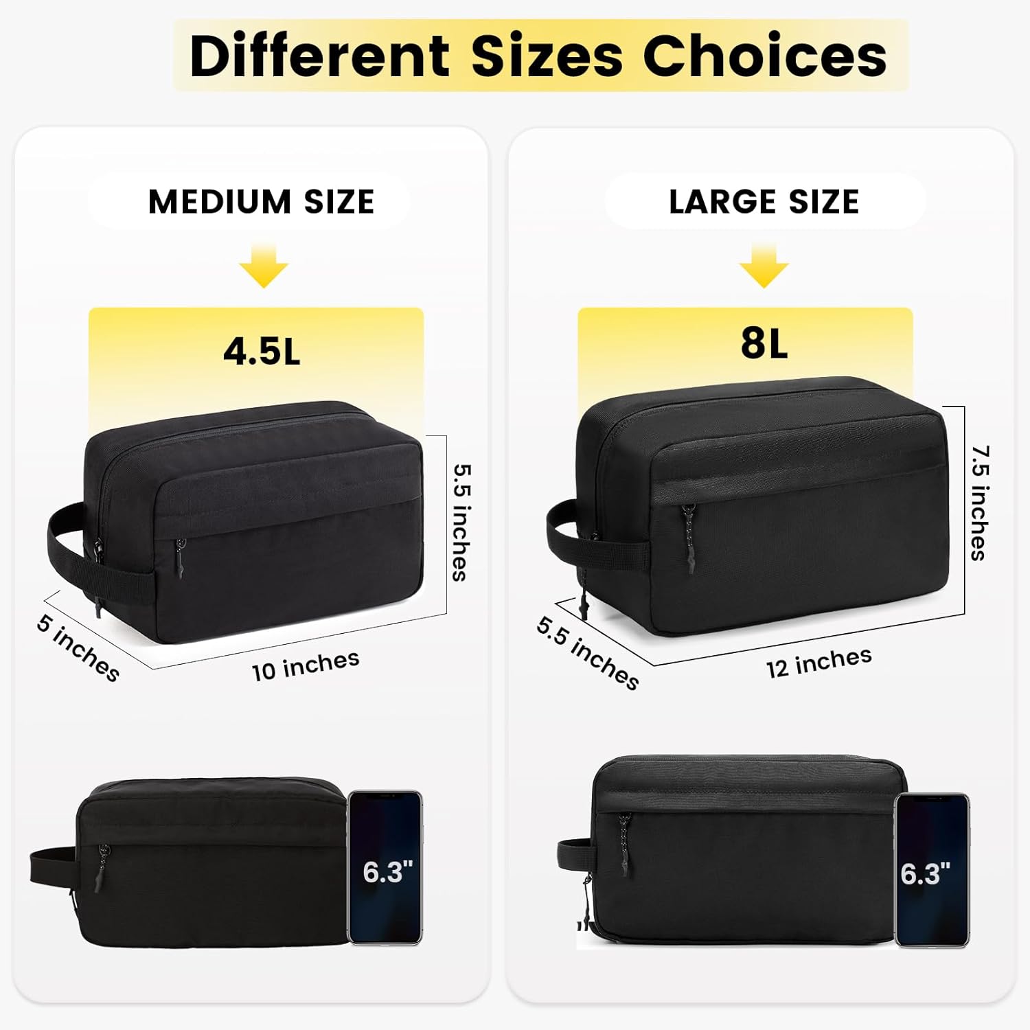 Vorspack Travel Toiletry Bag for Men - Hanging Toiletries Bag Water Resistant Dopp Kit Travel Bag for Toiletries Accessories - Image 3