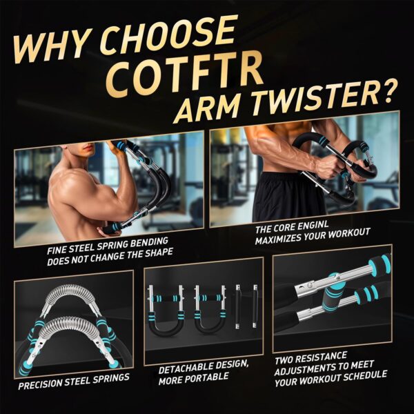 Twister Arm Trainer, Adjustable Chest Workout Equipment for Men & Women, Home Gym Strength Trainer, Muscle Builder & Strength Training for Arms, Chest (20-110 lbs) - Image 6