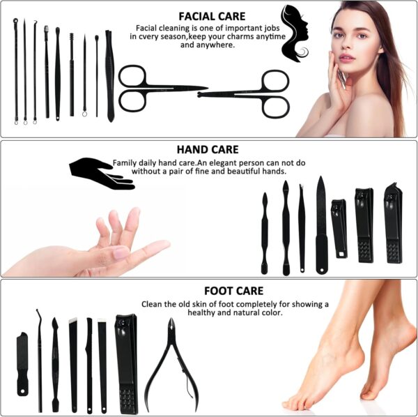 Manicure Set Professional Nail Clipper Kit-26 Pieces Stainless Steel Manicure Kit,nail Care Tools with Luxurious Travel Case - Image 5
