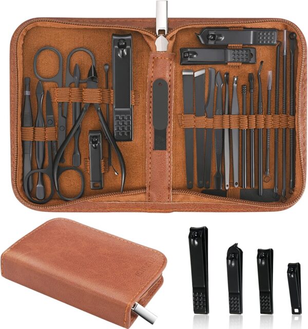 Manicure Set Professional Nail Clipper Kit-26 Pieces Stainless Steel Manicure Kit,nail Care Tools with Luxurious Travel Case - Image 2