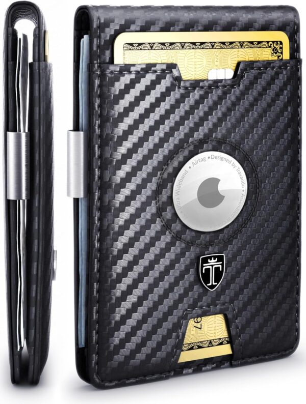 TRAVANDO AirTag* Wallet Mens Wallet with Money Clip Air Tag Wallet Card Holder RFID Blocking Bifold Gifts for Men - Image 2