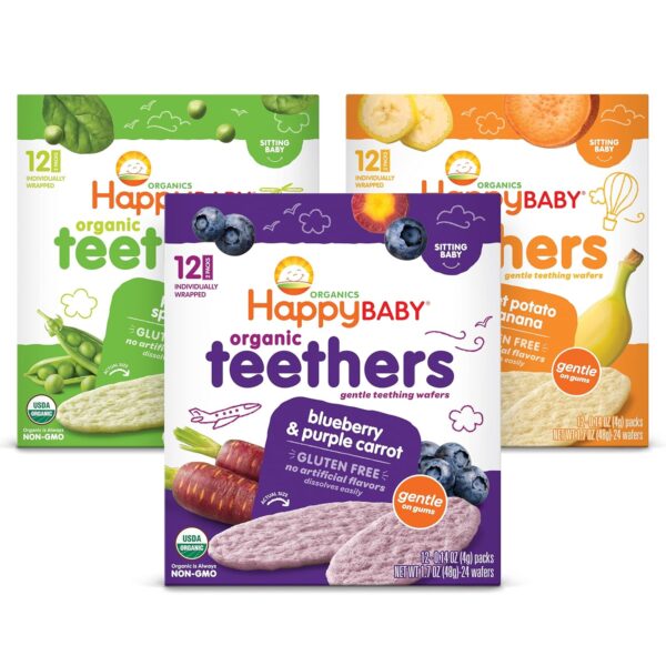 Happy Baby Organics Teether, 3 Flavor Variety Pack, 12 Count (Pack of 3) - Image 2