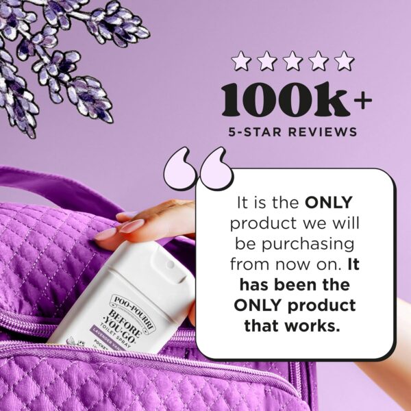 Poo-Pourri Lavender Vanilla Pocket Before-You-Go Toilet Spray - Instantly Trap Bathroom Odor - Plant Based Ingredients & Essential Oils - Travel Essentials - with Lavender, Vanilla & Citrus - Image 4