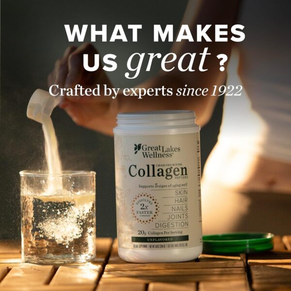 Great Lakes Wellness Collagen Peptides Powder for Skin, Hair, Nails, Joints & Digestion - Unflavored - Quick Dissolve Hydrolyzed, Non-GMO, Keto, Kosher - 16oz - Image 8