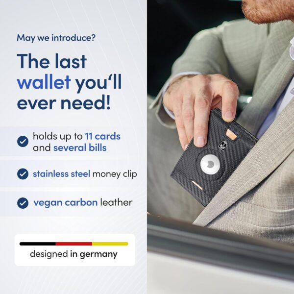 TRAVANDO AirTag* Wallet Mens Wallet with Money Clip Air Tag Wallet Card Holder RFID Blocking Bifold Gifts for Men - Image 4