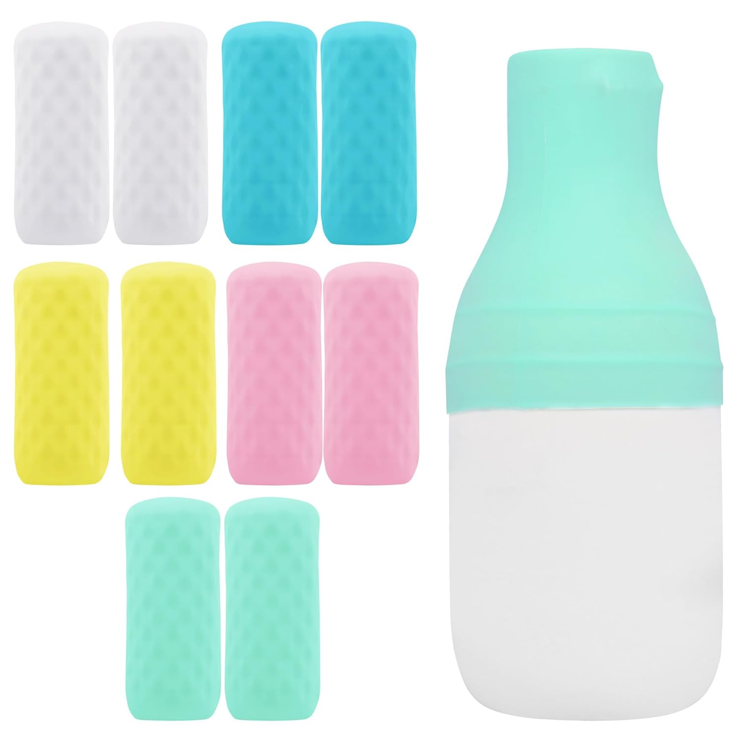 10 Pack Travel Essentials Accessories Silicone Bottle Covers, Cruise Essentials, Beach Vacation Essentials for Women Men, Elastic Sleeves for Leak Proofing, Fit Travel Size Bottles Toiletries - Image 2