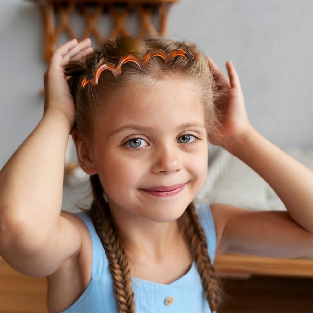 2 PCS U Shape Fashion Tooth Hair Comb Headband, 2026 High Cranium Head Bands for Women's Hair, Reversible Korean Headbands with Teeth for Women Gifts for Teen Girls (Amber+Black, One Size) - Image 5