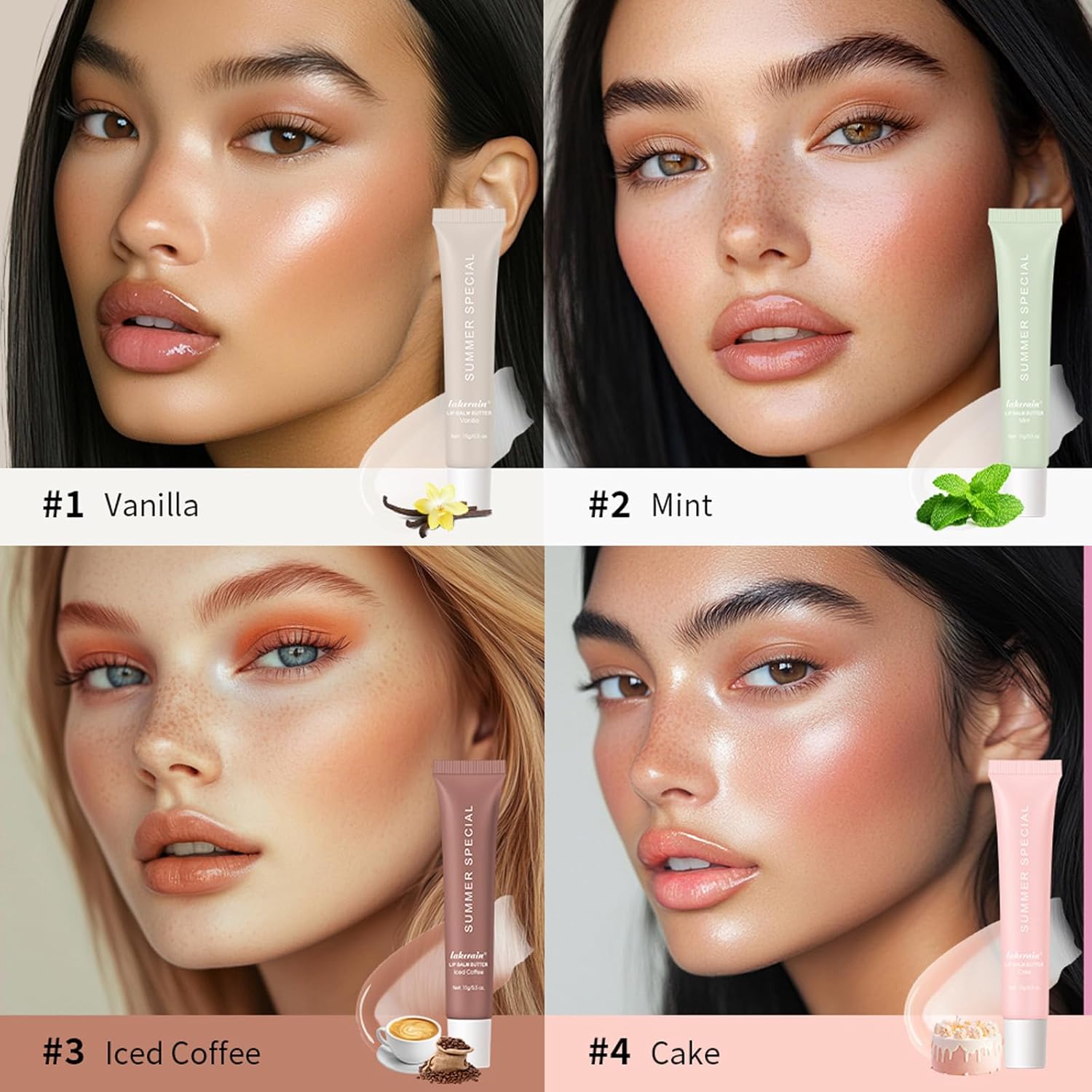 4 PCS Summer Special Lip Butter Balm - Ultra-Hydrating, Nourishing Lip Care with Natural Ingredients, Shea Butter & Olive Oil, Soothes & Softens Dry Lips (4PCS, 0.5 Fl Oz (Pack of 4)) - Image 3