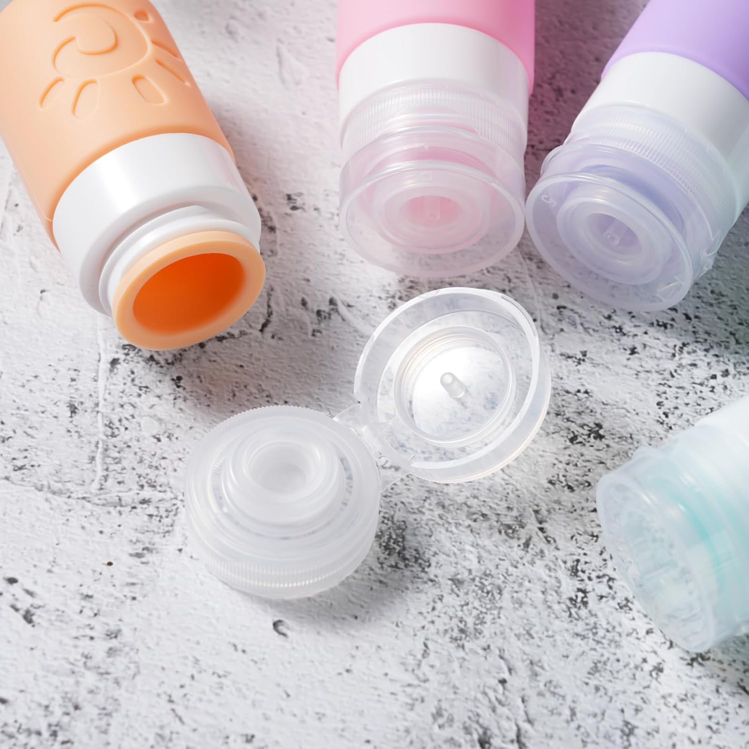18 Pack travel Bottles for Toiletries, TSA Approved Silicone Travel Containers Leak Proof Refillable Travel Accessories for Shampoo Conditioner Lotion Body Wash(Multicolored C) - Image 4