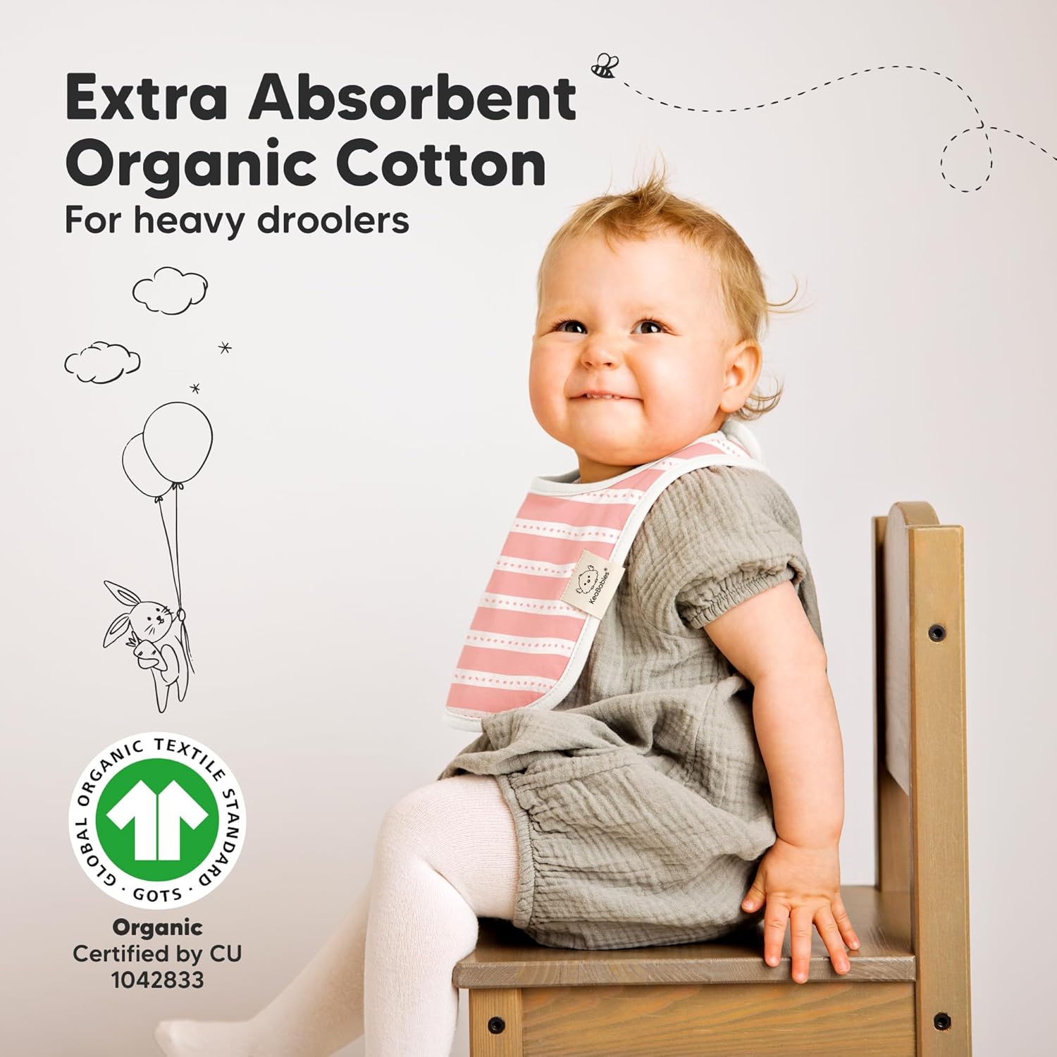 8-Pack Organic Baby Bibs for Boys, Girls - Soft Cotton Drooling and Teething Bibs for Baby Girl & Boy, Extra Absorbent, Easy To Clean & Put On for Toddler, Newborn, Infant 0-24 Months (Sweet Charm) - Image 6