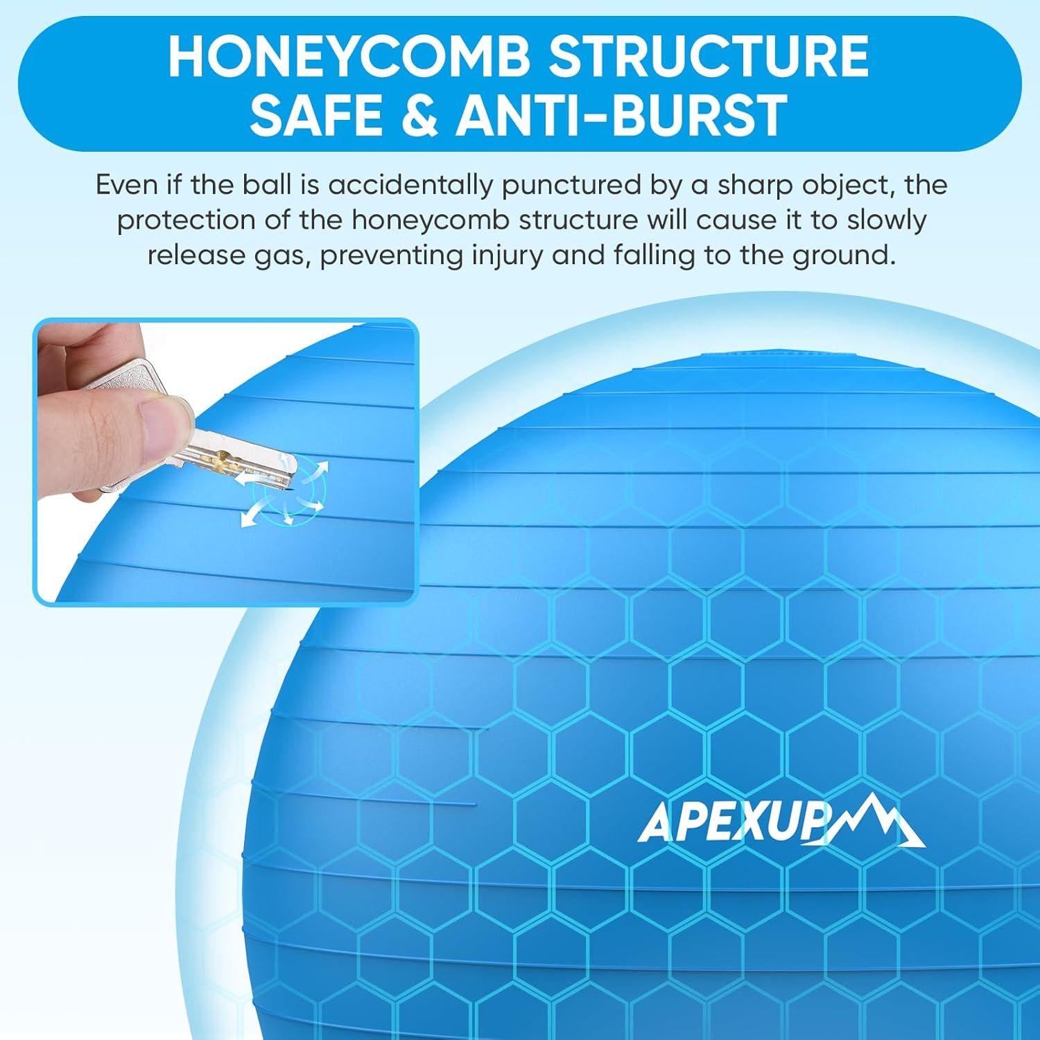 APEXUP Yoga & Pilates Ball - Anti Slip Heavy Duty Gym Ball for Fitness, Balance & Core Workout - Image 4