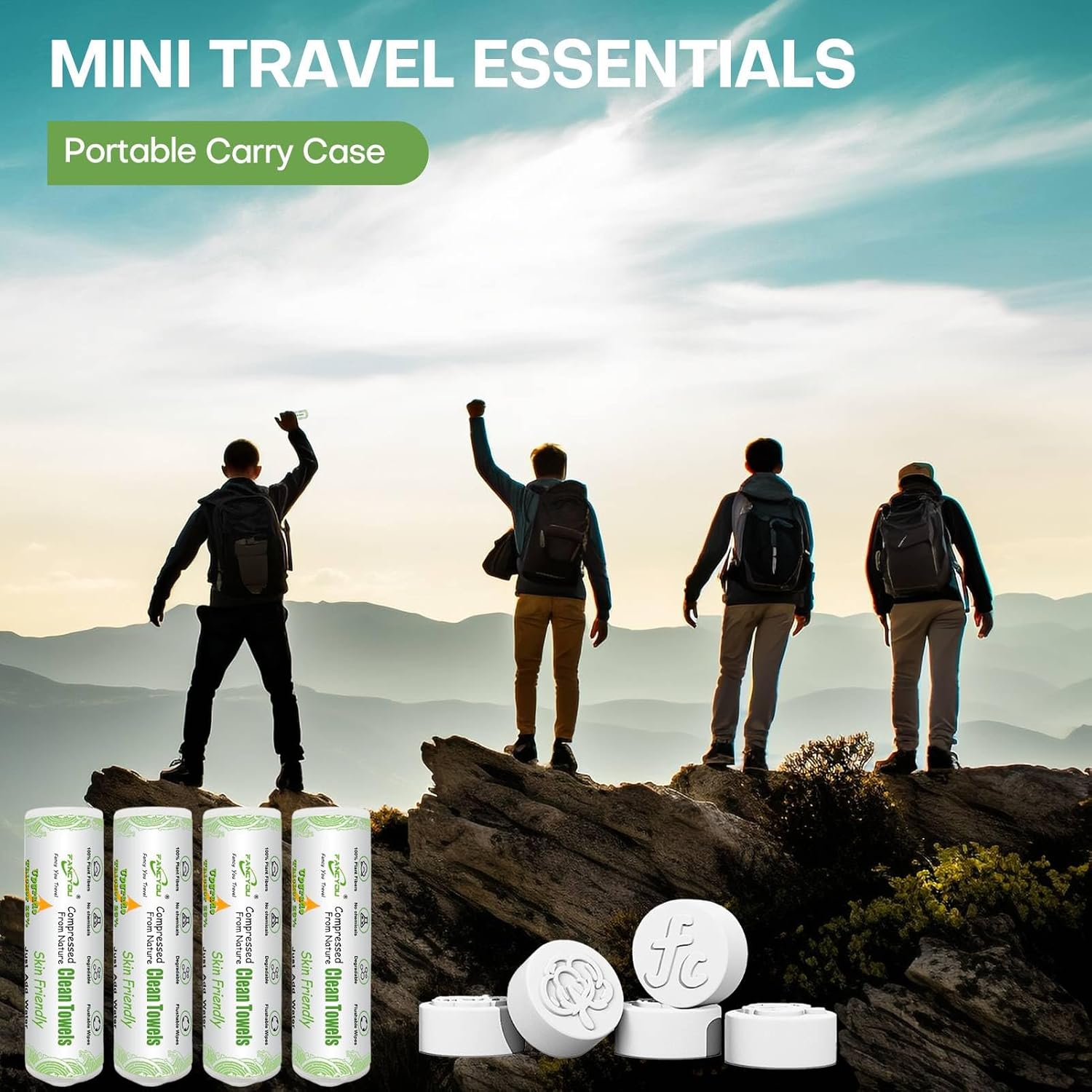 Compressed Face Towels 9"X7.5" 200 Pcs Bulk Packed with 2 Carry Cases Facial Expandable Cleansing Towelettes Disposable Washcloth Tablets - Image 3