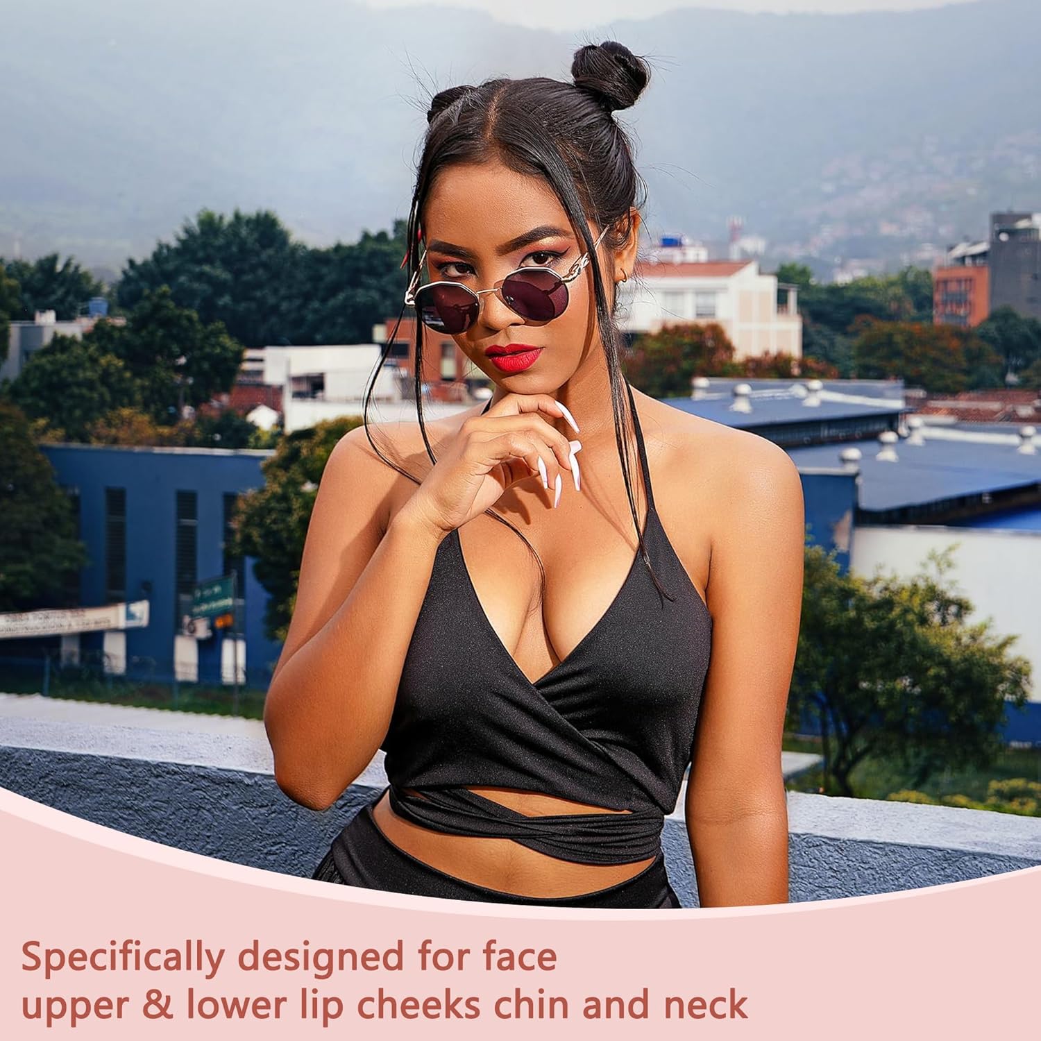 Facial Hair Remover for Women - as Seen on TV Painless Face Shaver - Electric Hair Removal Device for Face Lips Peach Fuzz with Light (Rose Gold) - Image 6