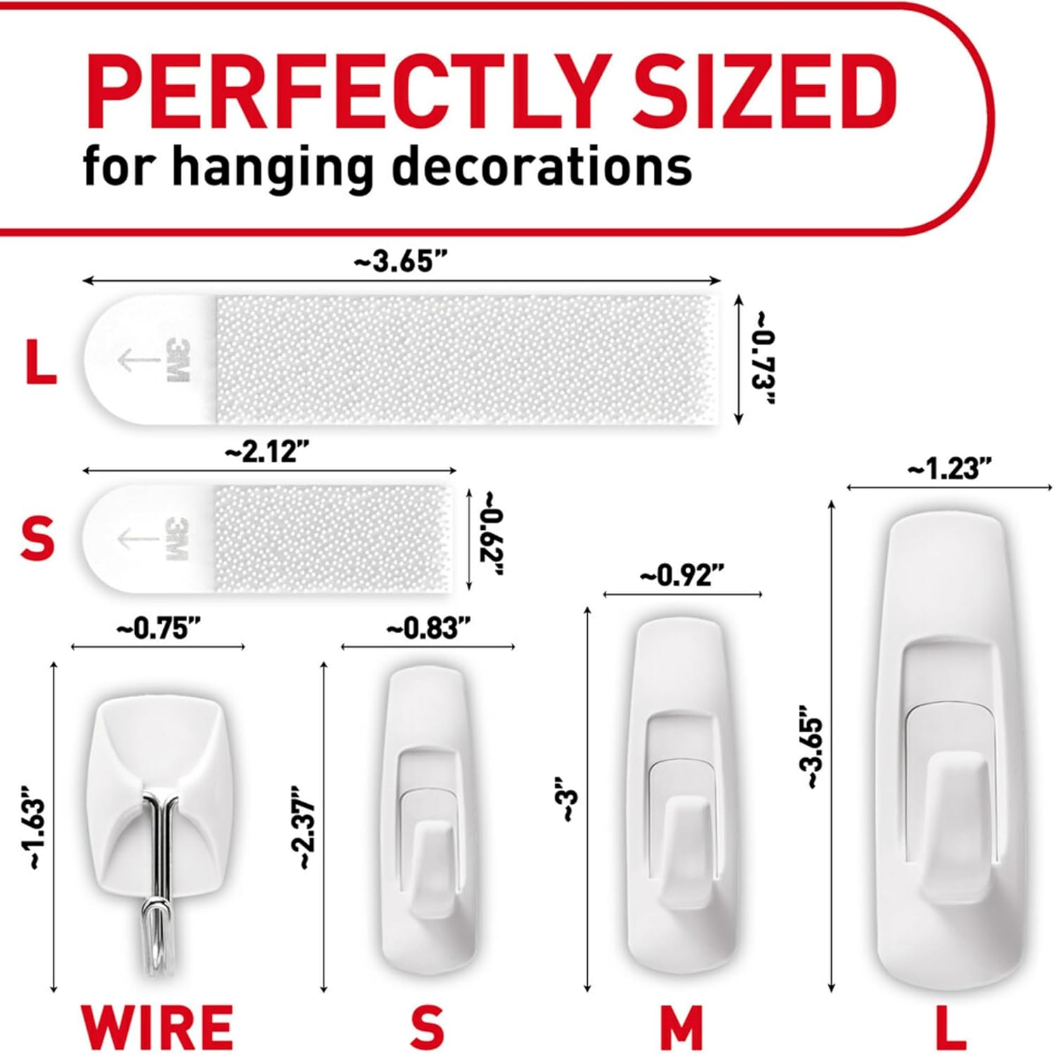 Command Variety Pack, Picture Hanging Strips, Wire Hooks and Utility Hooks, Damage Free Hanging Variety Pack for Up to 19 Items, 1 Kit, White - Image 3