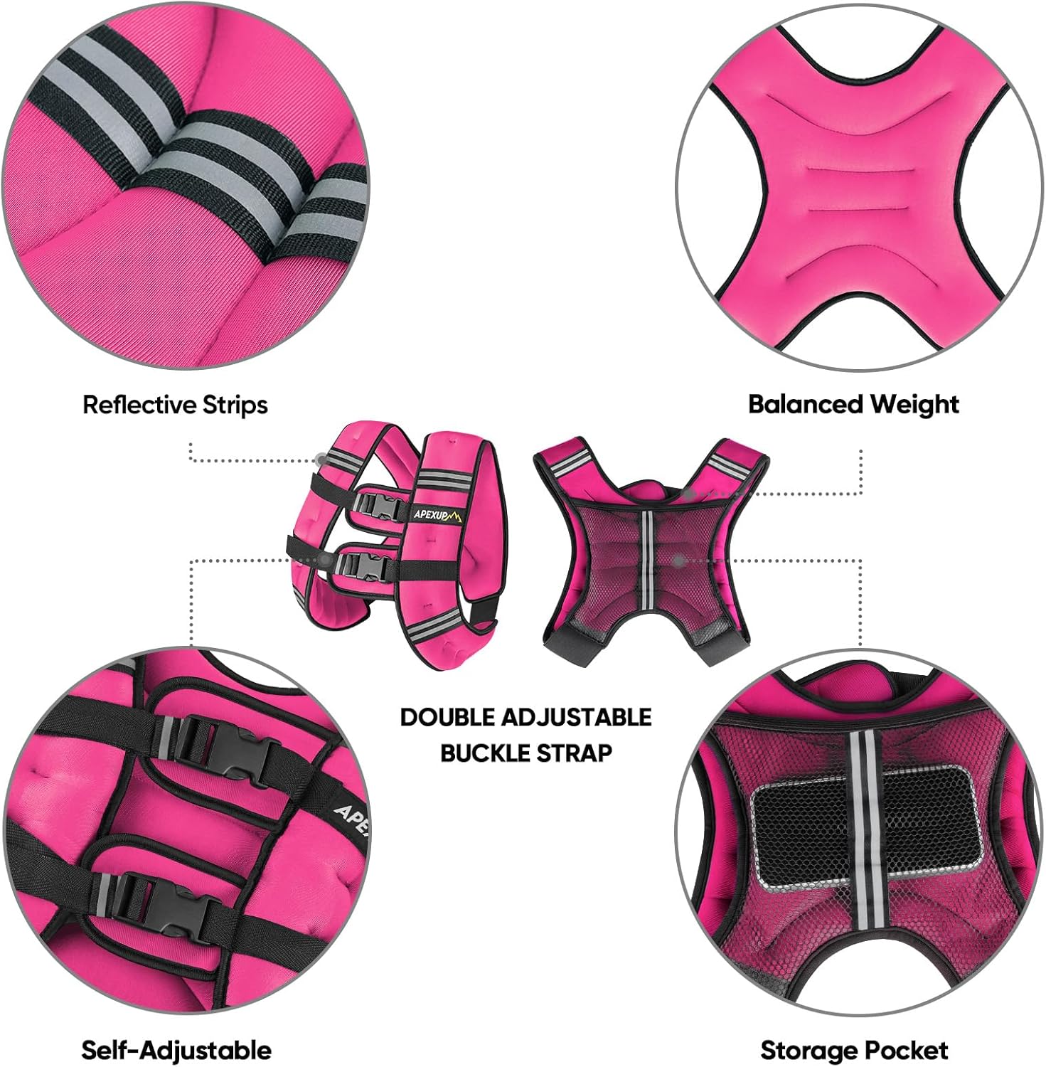 APEXUP Weighted Vest Men Women, Weight Vest for Women Workout Equipment for Strength Training Running - Image 5
