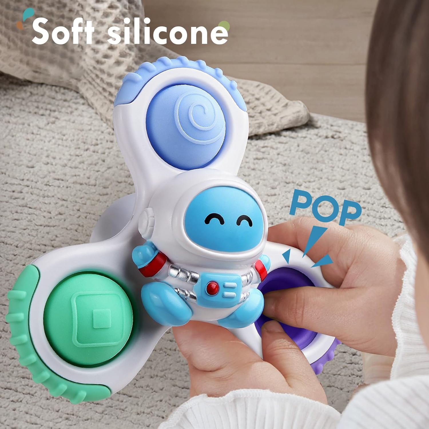 ALASOU 3PCS Pop Suction Cup Spinner Toys for 1 Year Old Boy Girl|Novelty Spinning Tops Toddler Toys Age 1-2|Sensory Baby Bath Toy for Toddlers 1-3|12 18 Months Boy Birthday Gift for Infant - Image 8