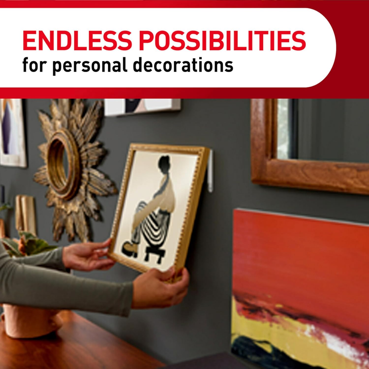 Command Variety Pack, Picture Hanging Strips, Wire Hooks and Utility Hooks, Damage Free Hanging Variety Pack for Up to 19 Items, 1 Kit, White - Image 4