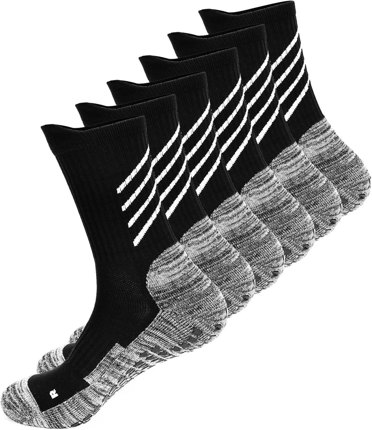 AnSun Anti-slip Football Socks for Men Women, Breathable, Cushioned, Cotton Grip Sports Sock for Soccer Yoga Basketball… - Image 2