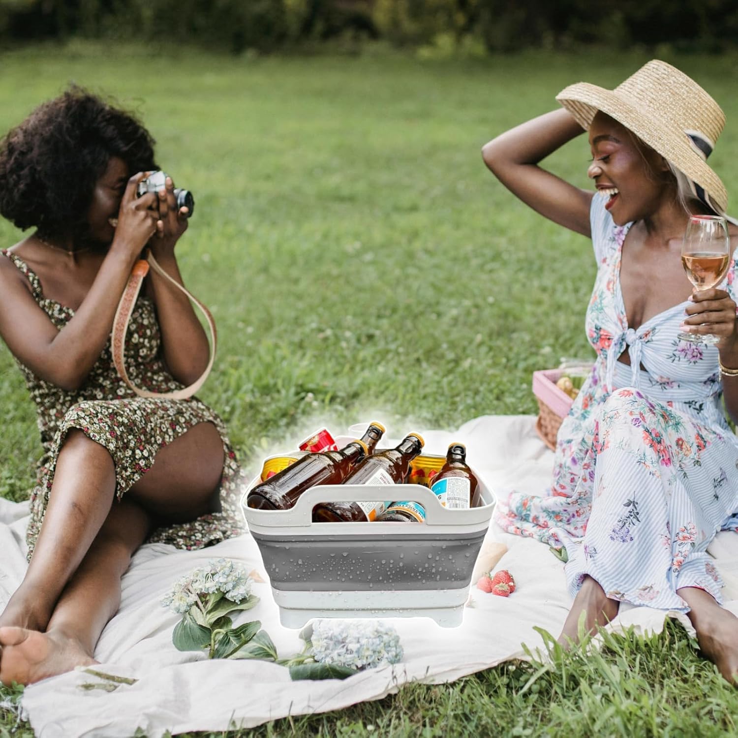 Collapsible Wash Basin for Baby Bottles - 2.4 Gallons Portable Wash Bin for RV Camping Sink, Space-Saving Dish Tub (Gray) - Image 7